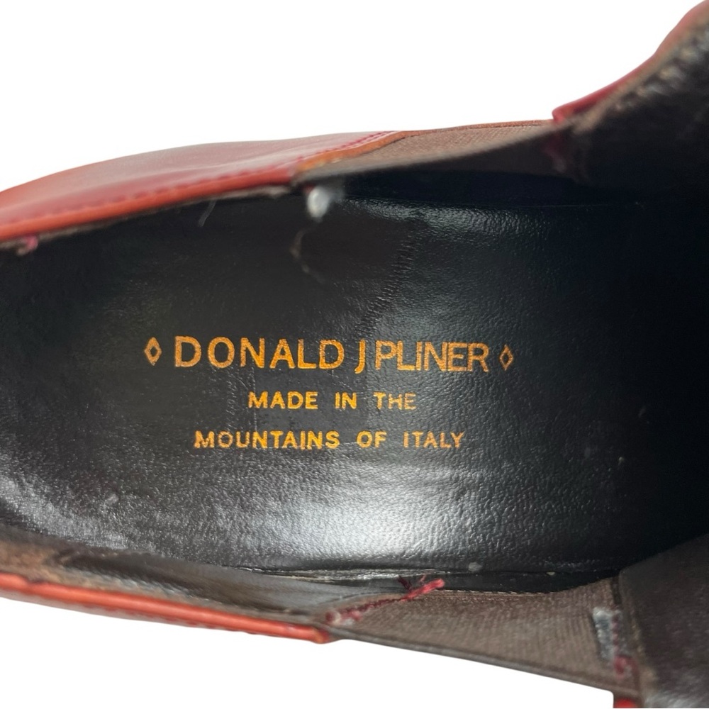 Vintage Donald J Pliner Agnes Red Calf Leather Zip Shoes Size 6M Made in Italy - Picture 14 of 16